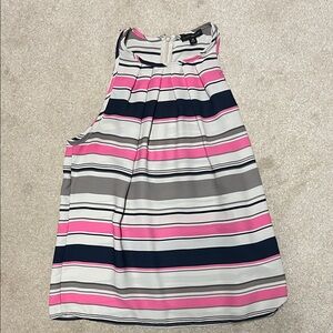 Willi Smith Pink and Gray Striped A-Line Skirt